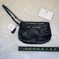 Coach Black Small Leather Wristlet Plastic Still Covering The Coach Symbol On The Front New With Tags Bundle And Save! Black Leather Wristlet For Evening, Coach Clutch Wristlet For Evening, Coach Wristlet With Zipper Closure For Evening, Coach Formal Wristlet, Coach Evening Wristlet With Wrist Strap, Coach Evening Wristlet With Zipper Closure, Coach Rectangular Leather Wristlet, Coach Leather Wristlet With Zipper Closure, Black Leather Pouch Wristlet