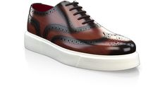 Men`s Luxury Flat Sneakers are handcrafted by individual order. Upper material is made by leather, premium leather. Insole and lining materials - leather. Your new shoes will be handcrafted especially for you and delivered for free to your home or office in 1-2 weeks. Included option for free return and remake if the shoes do not fit.Only now all this is available at an exclusive price of $255.00.Proceed with you order now. Brown Wingtip Oxfords With Red Sole, Elegant Low-top Custom Sneakers, Elegant Brown Low-top Leather Shoes, Brown Leather Lace-up Shoes With Red Sole, Brown Lace-up Leather Shoes With Red Sole, Elegant Brown Calf Leather Sneakers, Elegant Custom Sneakers With Rubber Sole And Calf Leather, Luxury Custom Sneakers With Leather Sole For Formal Wear, Elegant Custom Sneakers With Leather Lining