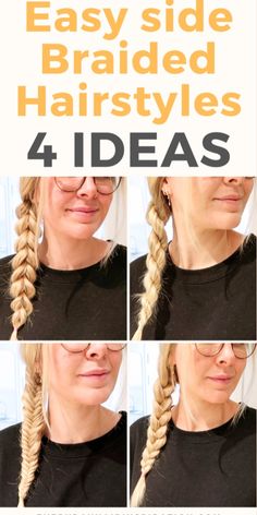 these 4 everyday hairstyles are super easy and simple to do! Follow along to this video to style your hair in less than 5 minutes! Twisted Rope Braid, Fishtail Braid Updo, Side Braids, Fishtail Braid Hairstyles, Easy Everyday Hairstyles