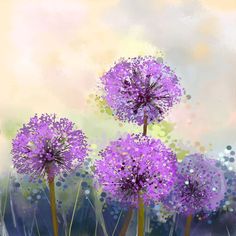 PRICES MAY VARY. 【Super Sparkle Diamonds】The super sparkle 5D purple dandelion flowers diamonds DIY painting are made of 26 high-quality round rhinestones in various colors which are as vivid as shown in the picture,more vibrant and brilliant,we offer extra 30% drills for each color,if lose the diamonds or tools accidentally, we will reissue once for free. 【High-quality Canvas】The diamond art kit with high clear printing oil canvas is waterproof and has even texture, the pattern itself has a sti Wall Art Watercolor, Abstract Flower Painting, Painting Workshop, Botanical Illustrations, Square Canvas, Vibrant Flower, Art Watercolor, Floral Botanical, Abstract Flowers