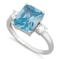 Sterling Silver Rings | Silver Jewelry 70% Below Retail – Page 4 – Dreamland Jewelry March Birthstone Ring, Real Jewelry, Sparkling Rings, Stone Setting, Zircon Ring, Pretty Rings, Cz Ring, 14k White Gold Ring, Blue Topaz Ring