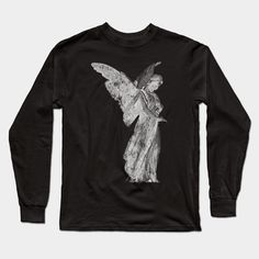 An angel is generally a supernatural being found in various religions and mythologies. -- Choose from our vast selection of Long Sleeve T-Shirts to match with your favorite design to make the perfect custom graphic Long Sleeve T-shirt. Pick your favorite: Classic or Premium. Customize your color! For men and women.