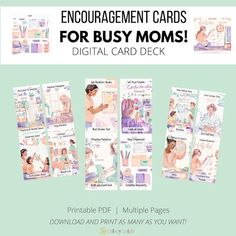 the printable cards are for busy moms