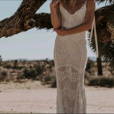 Boho See-Through Lace Sheath Wedding Dress Stunning! This Dress Is Brand New, Never Worn, And Never Altered. (Note: The Front Buttons Were Professionally Removed When Originally Purchased From Designer.) Otherwise, It Is In New, Unused Condition. Size: Large (Fits Approx. 8-12) From The Designer: The “O’keeffe”, A Backless Lace Bohemian Wedding Dress. Beginning With An Ivory Satin Liner On The Bodice With An Ivory Eyelash Lace Overlay, And A Soft Chiffon Lining Throughout The Skirt. This Gown Fe Fitted Bohemian Dress With Lace Back, Fitted Lace Back Dress For Ceremony, Wedding Maxi Dress With Lace Back, Lace Maxi Dress With Lace Back For Wedding, Fitted Wedding Dress With Lace Trim For Bride, Fitted Lace Trim Wedding Dress For Bride, Delicate Lace Floor-length Wedding Dress, Fitted Wedding Dress With Scalloped Lace For Bride, Fitted Wedding Dress With Scalloped Lace