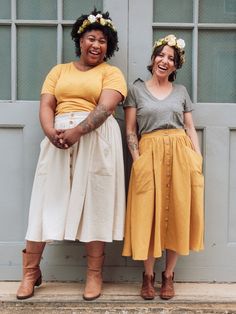 Estuary Skirt - Stonemountain & Daughter Fabrics Sew Liberated, Plus Size Sewing Patterns, Plus Size Sewing, Effortless Outfit, Beginner Sewing Projects Easy, Skirt Patterns Sewing, Sewing Skirts, Sewing Projects For Beginners, Sewing For Beginners