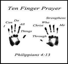 two hand prints with the words ten finger prayer