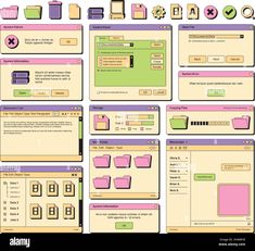 a computer screen with different types of user interfaces on it - stock image and clipping