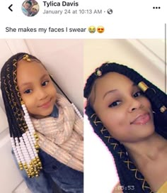 Cabello Afro Natural, Mommy Daughter Outfits, Kid Braid Styles, Dead Memes, Girls Braids, Mommy Daughter, Braids For Kids