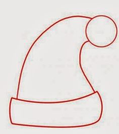 a drawing of a santa hat on a white background with red lines in the middle