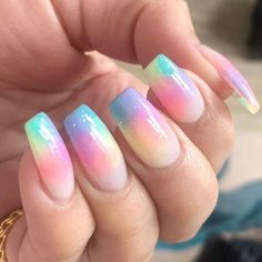 Easter Nail Art Designs, Unghie Sfumate, Easter Nail Designs, Easter Nail Art, Colorful Nail Art, Colorful Nail, Easter Nails, Pastel Nails