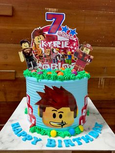 Roblox Cake Design For Boys, Candy Posters, Cake Designs For Boy, Roblox Party, Robot Birthday Party, Candy Birthday Cakes