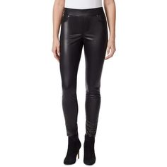 Manufacturer: Gloria Vanderbilt Style Type: Skinny Jeans Collection: Gloria Vanderbilt Sleeve Length: Material: Coating: 100% Polyurethane Fabric Type: Faux Leather Specialty: Stretch Sku: BH5554811 Size: 10.  Color: Black.  Gender: female.  Age Group: adult. Casual Pants Style, Dark Wash Bootcut Jeans, Jeans Collection, Stretch Leggings, Gloria Vanderbilt, Leggings Fashion, Colorful Leggings, Fashion Pants, Denim Women