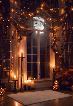 Halloween Archway Indoor, Anthropologie Halloween Display, Halloween Aesthetic Interior, Halloween Interior Decor Party, Halloween Pendant Light Decor, Halloween Party Photo Op, Spooky Witch Decor, Witch Lair Decorations, Spooky Interior Design