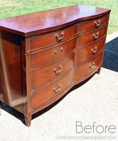 an old dresser has been refinished with new paint