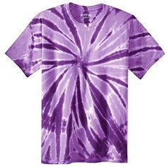 a purple tie - dyed t - shirt with an abstract design