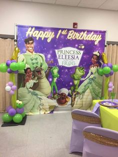 the princess and the frog birthday party setup