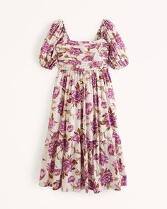 Ruched Crinkle Maxi Dress curated on LTK Floral Puff Sleeve Dress, Beautiful Midi Dresses, Puff Sleeve Midi Dress, Purple Midi Dress, Cold Shoulder Long Sleeve, Puff Sleeve Dress, Skirt With Pockets, Midi Short Sleeve Dress