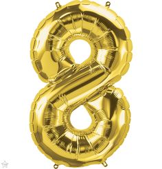 Northstar Gold Number 8 Foil Balloon (PKGD) - 34 by Pioneer Balloon Company - on sale at Balloons123.com Giant Number Balloons, Anniversary Banner, Easy Party Decorations, Balloon Company, Gold Party Decorations