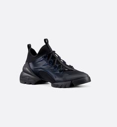 D-Connect Sneaker Black Technical Fabric - products | DIOR Modern Black Nylon Sneakers, Designer Black Sneakers With Translucent Outsole, Black Nylon Sneakers With Contrast Sole, R Signature, Christian Dior Fashion, Christian Dior Couture, Dior Couture, Black Star, Black Laces