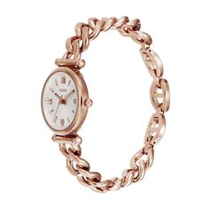 Fossil Carlie Rose Gold-Tone Stainless Steel Women's Watch ES5330 Step into a world of understated elegance and timeless style with the Fossil Carlie Rose Gold-Tone Stainless Steel Women's Watch ES5330. This versatile piece is a perfect blend of casual chic and sophisticated elegance, making it the ideal accessory for every occasion. The Carlie collection draws its inspiration from the vintage charm and classic elegance of the '90s. The carefully redesigned T-bar and stunning new bracelet design showcase the best of modern watchmaking with a nostalgic twist. Key features of this timeless piece include: Remarkable Craftsmanship: The watch features a round 28MM rose gold-tone stainless steel case that stands out for its durability and elegance. Sleek Dial: The silver sunray dial creates an e Timeless Rose Gold Quartz Watch, Timeless Rose Gold Analog Watch, Timeless Rose Gold Jewelry And Watches With Round Dial, Timeless Rose Gold Jewelry With Round Dial, Timeless Rose Gold Watch Accessories With Metal Dial, Timeless Watches With Solid Link Construction, Elegant Round Watch With Solid Link Construction, Police Jewelry, Vintage Watches Women