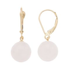 Add the perfect hint of color to your outfit with these 14k gold genuine agate drop earrings.EARRING DETAILS Length: 0.39 in. Closures: leverback Metal: 14k gold Packaging: boxed STONE DETAILS Stone type: agate Total weight: 2 ct. Shape: faceted round  Gemstones may have been treated to enhance their appearance. Special care may be required. Size: One Size. Color: Pink. Gender: female. Age Group: adult. Elegant White Lever Back Earrings, Gold Packaging, Your Outfit, Gender Female, Jewelry Earrings Dangle, Age Group, Agate, Dangle Earrings, Jewelry Earrings