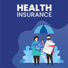 two people standing under an umbrella with the words health insurance