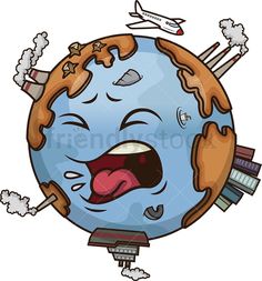 Emoji Coughing, Polluted Earth, Earth Emoji, Earth Pollution, Pollution Poster, Save Water Poster Drawing