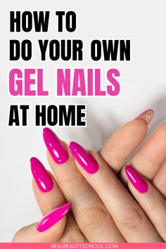 Gel Nail Polish For Beginners, Gel Nail With Tips, Diy Nail Gel At Home, Diy Uv Gel Nails At Home, Gel Nails Beginners Step By Step, Diy Gel Nails With Tips, Home Done Nails, Do It Yourself Gel Nails, Step By Step Gel Nails At Home