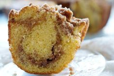 a close up of a muffin on a plate