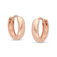 Modern Rose Gold Huggie Earrings With Polished Finish, Rose Gold Huggie Earrings With Polished Finish, Rose Gold Polished Huggie Earrings, Everyday Rose Gold Huggie Earrings With Polished Finish, Formal Rose Gold Huggie Earrings With Polished Finish, Modern Small Hoop Huggie Earrings In Rose Gold, Gift Rose Gold Huggie Earrings With Polished Finish, Rose Gold Polished Finish Huggie Earrings For Gift, Rose Gold Polished Huggie Earrings For Gift