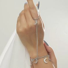 This Layered Hand Chain Mitten Sleeve Is A Wonderful Addition To Your Wardrobe And Your Style! This Dainty And Delicate Boho Style Piece Is Very Unique And Classy And Can Be Worn On Either Your Right Or Left Hand! Flattering And Easy To Wear! This Piece Is A Hybrid Of A Ring And A Bracelet! Sure To Get Lots Of Compliments! Fairy Bracelets, Finger Bracelets, Belly Dance Jewelry, Moon Bracelet, Dance Jewelry, Tassel Bracelet, Bracelet Ring, Bohemian Bracelets, Bridesmaid Bracelet