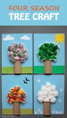 four seasons tree craft made out of toilet paper