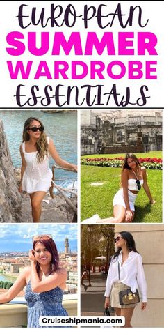 Clothes For Europe, Outfits For Europe, What To Pack For Europe, Pack For Europe, European Vacation Outfits, European Summer Fashion, Stylish Travel Outfit, European Summer Vacation, Tropical Vacation Outfits