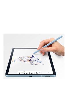 a person drawing on an ipad with a pencil