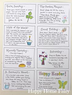 a printable poster with some words on it that say happy home fairy and the garden prayer