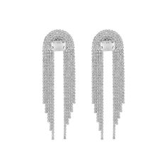 PRICES MAY VARY. The perfect size:The size of the Big Chain Tassel Rhinestone Statement Drop Earrings is 3.5cm by 11cm, a ratio that not only ensures an elegant dangle around the ears, but also shows its unique fashion attitude. The weight of the earring is about 29 grams, which ensures the stability and comfort of the earring without putting a burden on the ear. Fashion inspiration:The combination of gold and silver, as well as zircon inlay, add sparkle and rich layers to this earring. This com Long Fringes, Crystal Dangle Earrings, Statement Drop Earrings, Sparkly Earrings, Gift Boutique, Jewelry Party, Statement Earrings, Silver Gold, Women's Earrings