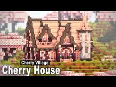 the cherry village house is shown in this minecraft video game, which has been created by