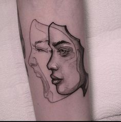 a woman's face is shown on the arm