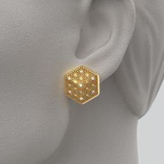 Explore the allure of stunning Italian gold Diamond earrings featuring a captivating geometric pattern. Elevate your style with these statement gold diamond stud earrings, adorned with the exquisite Sashiko Japanese pattern, showcasing a harmonious blend of Italian craftsmanship and Japanese design. Embrace the unique charm of hexagonal earrings, making a bold statement in the world of gold jewelry. Discover the perfect fusion of elegance and modernity with these Italian gold geometric earrings - a testament to style and sophistication. Gemstones: Natural Diamonds G VS 0,14 CTS total weight Customizable Materials: 14k solid yellow gold, white gold, rose gold 18k solid yellow gold, white gold, rose gold ❥ Production time for custom design A new customized solid gold piece will take from 3 t Japanese Gold Jewelry, Italian Style Jewelry, Modern Gold Octagon Earrings, Modern Gold Hexagon Earrings, Elegant Gold Hexagon Earrings, Elegant Hexagon Earrings For Gift, Gold Octagon Diamond Cut Earrings, Gold Octagon Earrings For Wedding, Gold Octagon Wedding Earrings