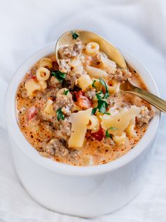 Creamy Parmesan Italian Sausage Soup Ina Garten Creamy Parmesan Italian Sausage Soup, Christmas Soups, Soup With Sausage, Italian Soup Recipes, Easy Soup Recipe, Sausage Soup Recipes, Quick Family Meals, Italian Sausage Soup, Ditalini Pasta