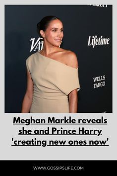 an image of a woman in a dress with the caption'she and prince harry create creating new ones now '