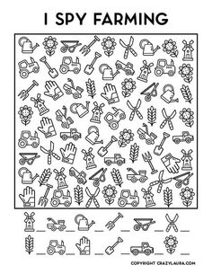 i spy farming coloring page for kids