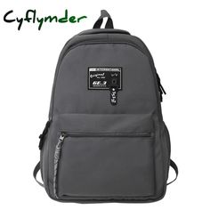 Fashion Men Backpack Waterproof Nylon Rucksack for College Boys Student Bookbag School Bag for Girls Black Travel Mochila [23y 7m 19d] Gray Nylon Bag For Students, Gray Nylon School Backpack, Black School Bags, Women Backpack Travel, Purple Logo, Browning Logo, School Bags For Girls, Pad Bag, Party Purse