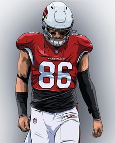 a drawing of a football player in uniform