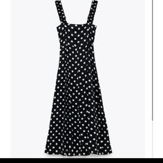 Nwt Zara Midi Dress, Says Size Large But Is Actually More Like An Extra Small. Zara Midi Dress, Polka Dot Midi Dress, Spring 2024, Zara Black, Black Midi Dress, Outfit Idea, Zara Dresses, Polka Dot, Colorful Dresses