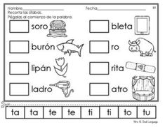 spanish worksheet with pictures and words