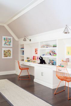 the room is clean and ready to be used as a child's playroom