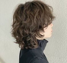 Wolfcut For Thick Curly Hair, Short Wavy Hair Back View, Shullet Hairstyles Short Curly, Grunge Shag Haircut Medium, Light Perm Short Hair, Shag Hairstyles Medium Thick Hair, Wavy Haircuts Short, Short Wavy Hair With Layers, Short Curly Wolf Cut