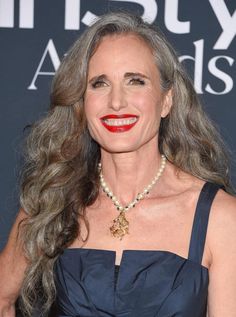 How to Soften Coarse Gray Hair Andie Macdowell, Layered Hairstyles