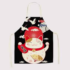 Japanese Style Apron | Eiyo Kimono Apron Japanese, Sushi Pattern, Japanese Style Apron, Diy Sushi, Japanese Apron, Chat Kawaii, Waterproof Bibs, Guy Fieri, Hand Wipes